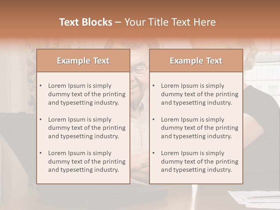 Mature Caucasian Couple Looking At Laptop. PowerPoint Template