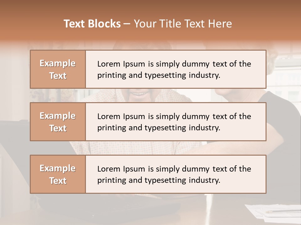 Mature Caucasian Couple Looking At Laptop. PowerPoint Template