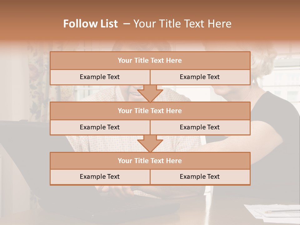 Mature Caucasian Couple Looking At Laptop. PowerPoint Template