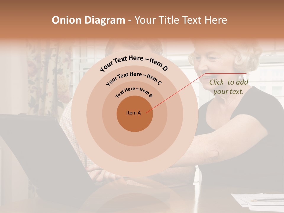 Mature Caucasian Couple Looking At Laptop. PowerPoint Template