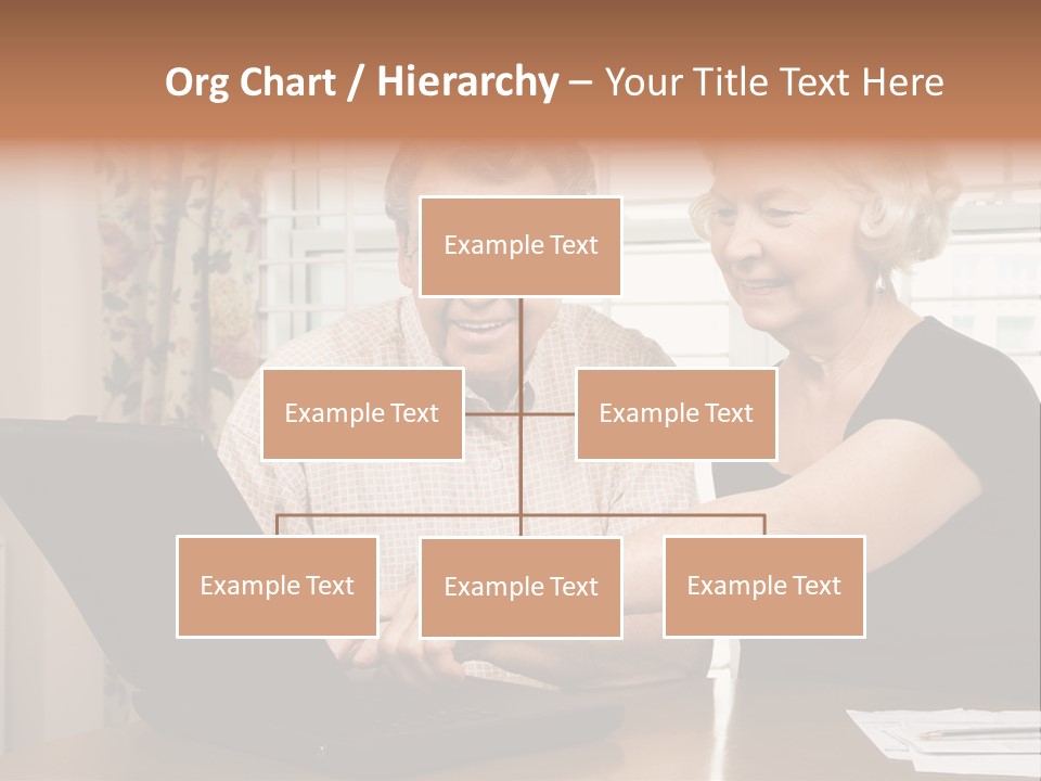 Mature Caucasian Couple Looking At Laptop. PowerPoint Template