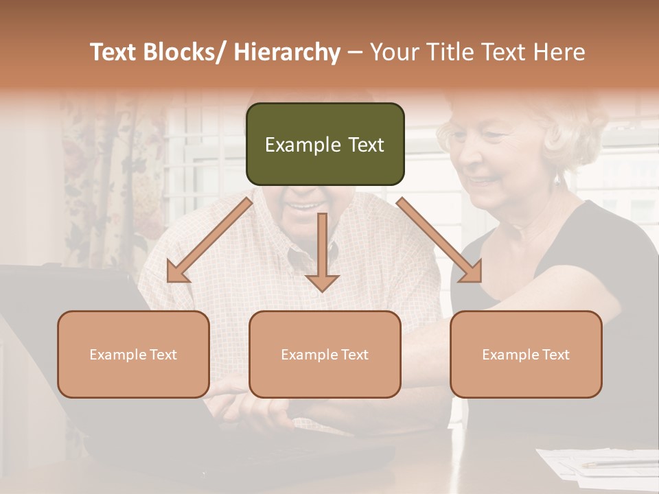 Mature Caucasian Couple Looking At Laptop. PowerPoint Template