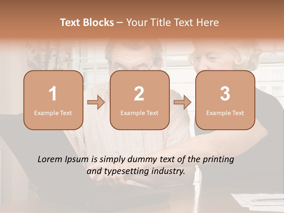 Mature Caucasian Couple Looking At Laptop. PowerPoint Template