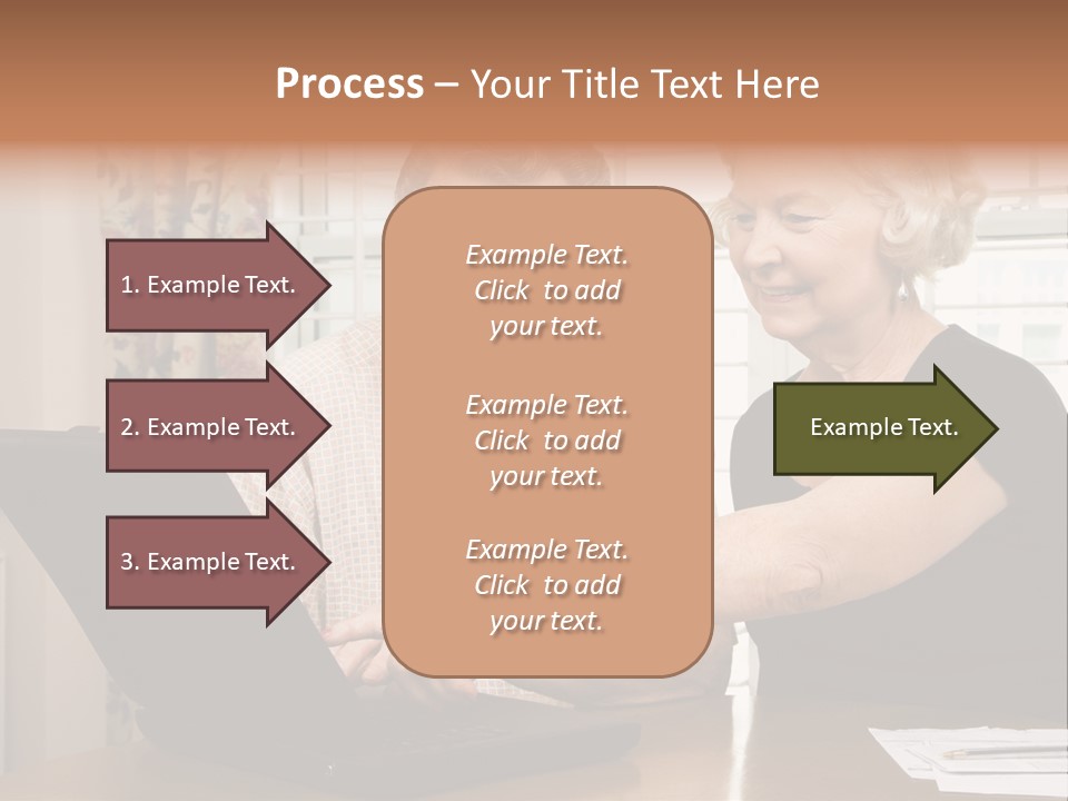 Mature Caucasian Couple Looking At Laptop. PowerPoint Template