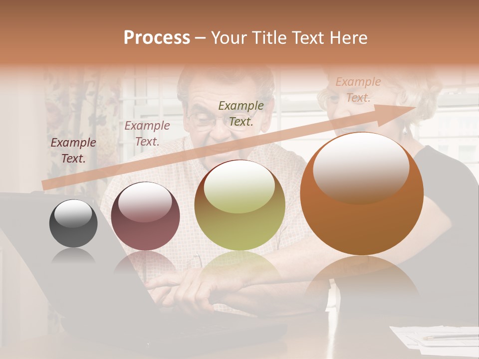 Mature Caucasian Couple Looking At Laptop. PowerPoint Template