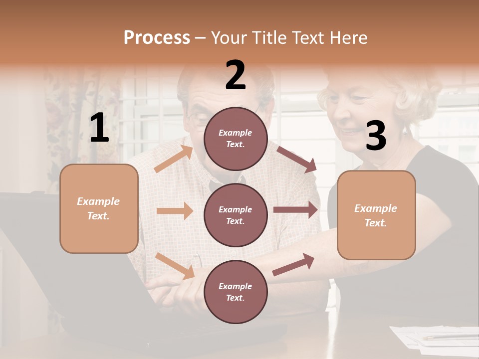 Mature Caucasian Couple Looking At Laptop. PowerPoint Template