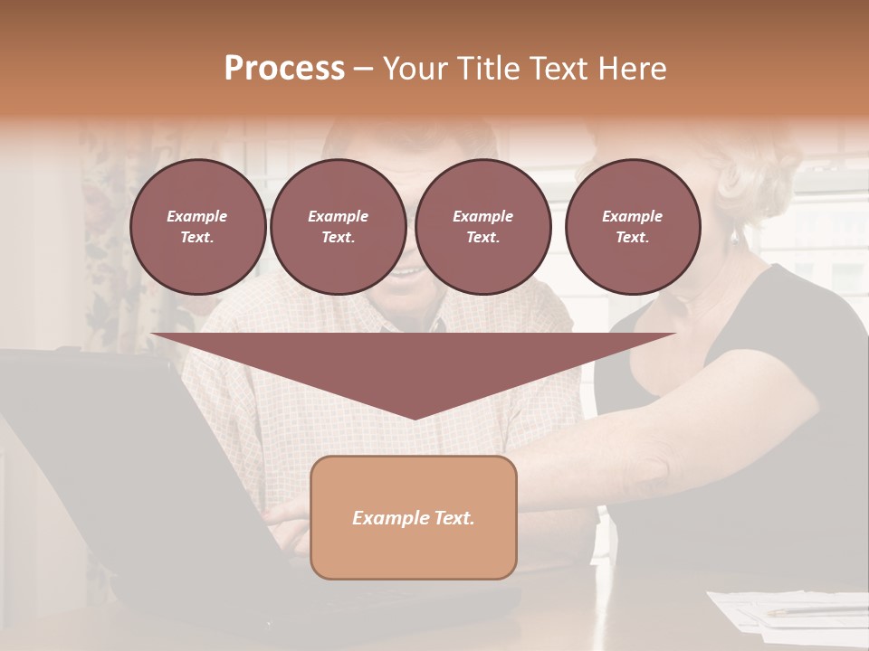 Mature Caucasian Couple Looking At Laptop. PowerPoint Template