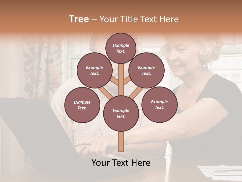 Mature Caucasian Couple Looking At Laptop. PowerPoint Template