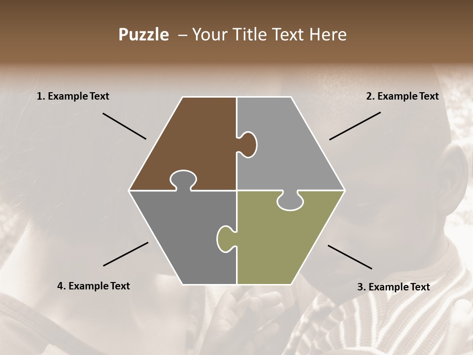 African American Baby Boy With Young Caucasian Woman. Sepia Tone Image. PowerPoint Template