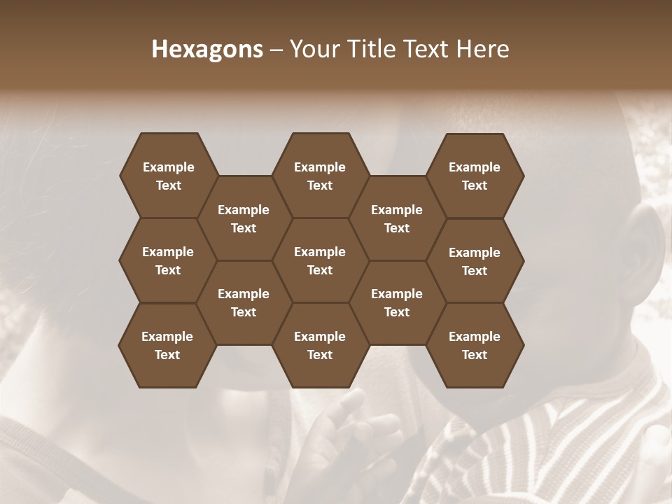 African American Baby Boy With Young Caucasian Woman. Sepia Tone Image. PowerPoint Template