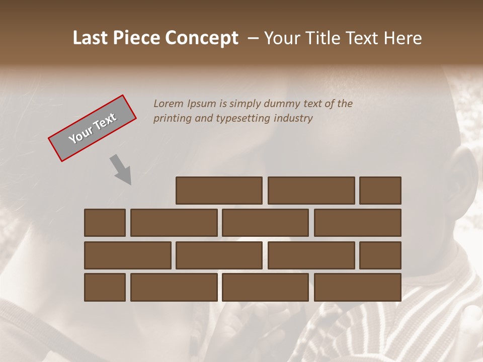 African American Baby Boy With Young Caucasian Woman. Sepia Tone Image. PowerPoint Template