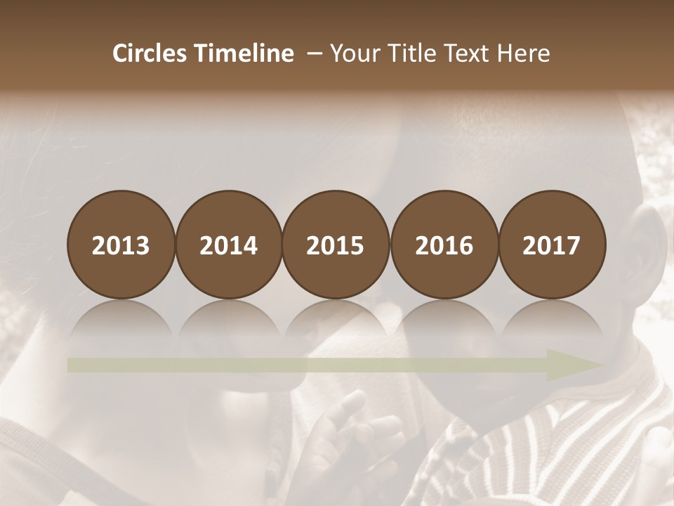 African American Baby Boy With Young Caucasian Woman. Sepia Tone Image. PowerPoint Template