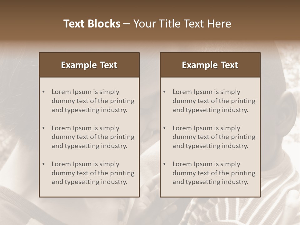 African American Baby Boy With Young Caucasian Woman. Sepia Tone Image. PowerPoint Template