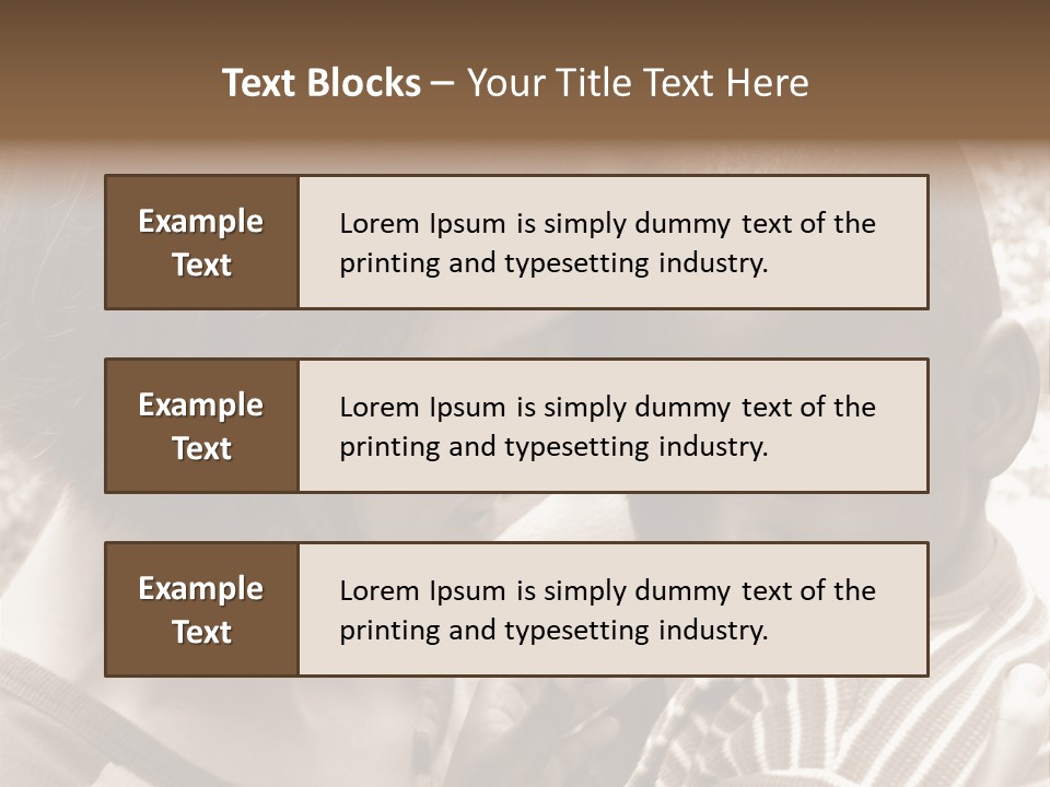 African American Baby Boy With Young Caucasian Woman. Sepia Tone Image. PowerPoint Template
