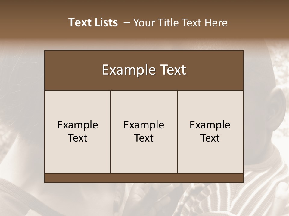 African American Baby Boy With Young Caucasian Woman. Sepia Tone Image. PowerPoint Template