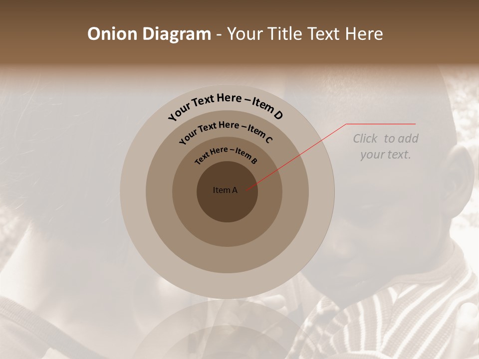 African American Baby Boy With Young Caucasian Woman. Sepia Tone Image. PowerPoint Template