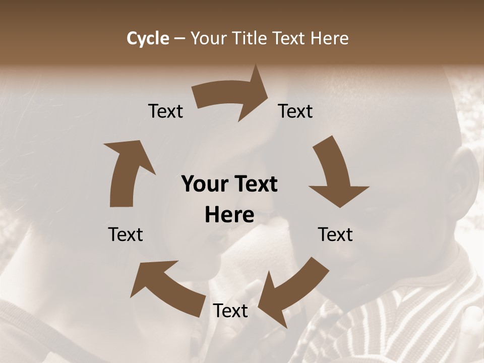 African American Baby Boy With Young Caucasian Woman. Sepia Tone Image. PowerPoint Template