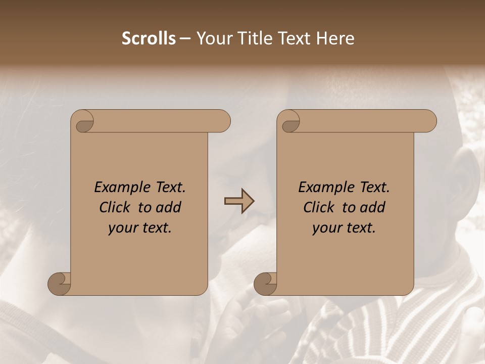 African American Baby Boy With Young Caucasian Woman. Sepia Tone Image. PowerPoint Template