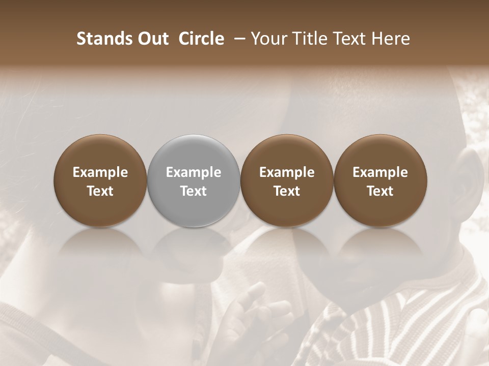 African American Baby Boy With Young Caucasian Woman. Sepia Tone Image. PowerPoint Template