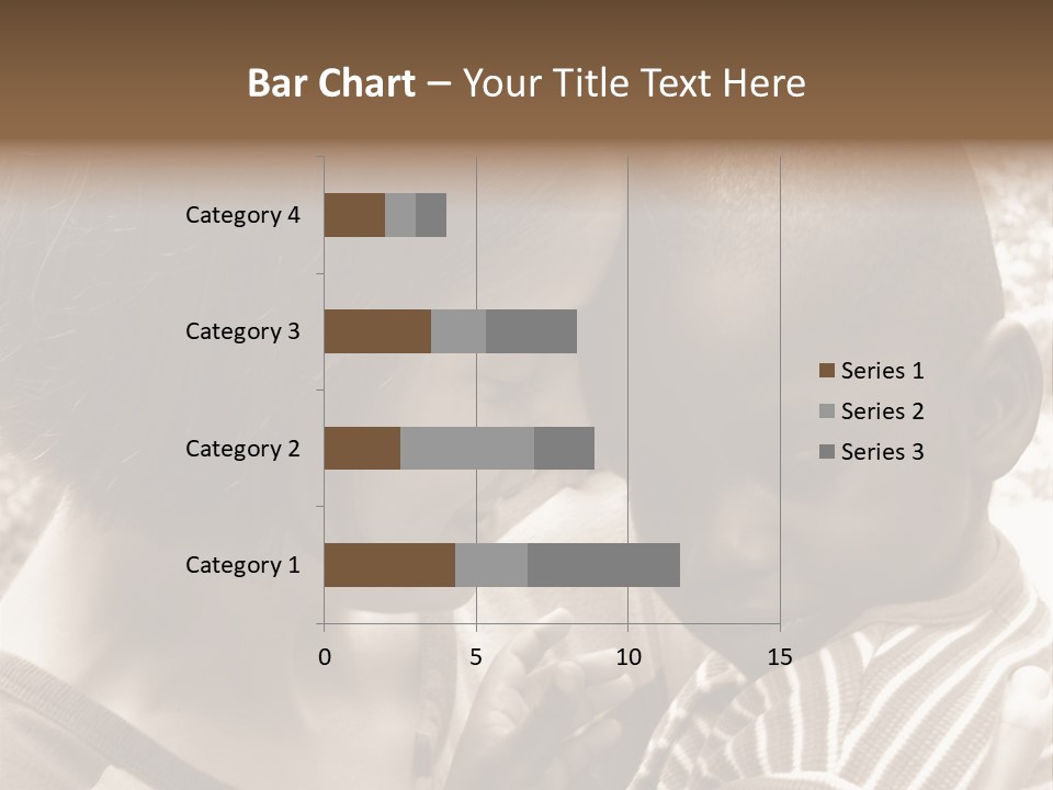 African American Baby Boy With Young Caucasian Woman. Sepia Tone Image. PowerPoint Template