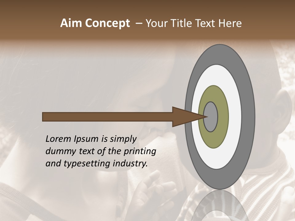 African American Baby Boy With Young Caucasian Woman. Sepia Tone Image. PowerPoint Template