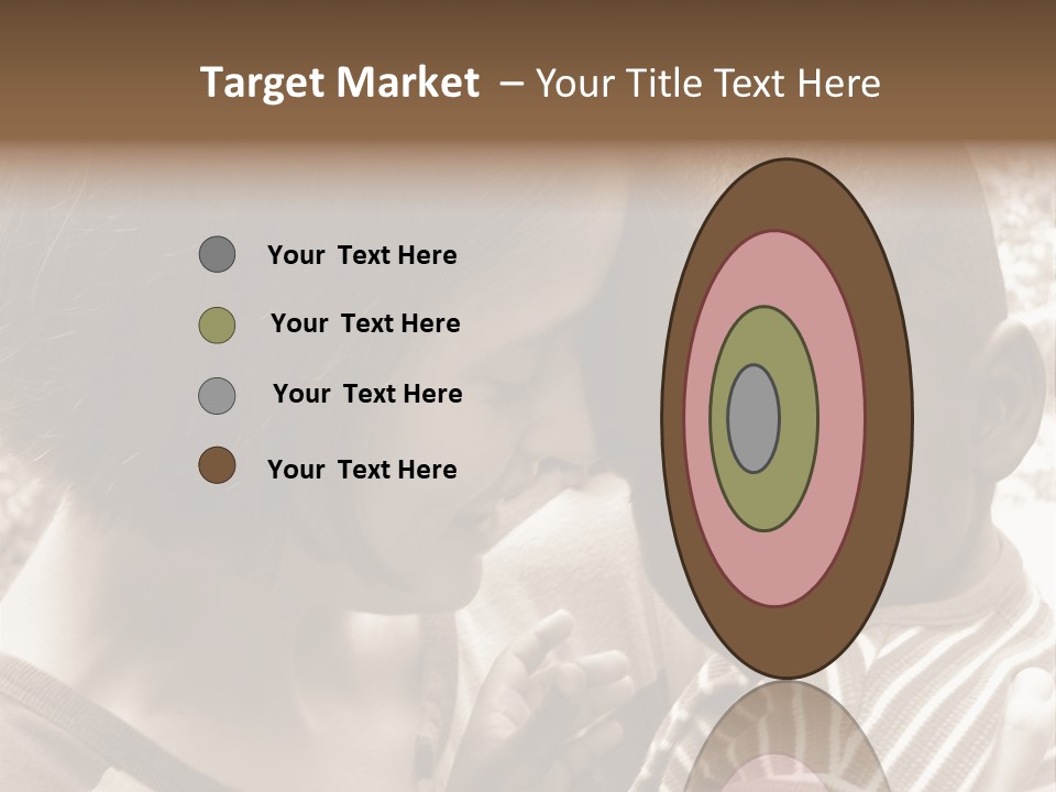 African American Baby Boy With Young Caucasian Woman. Sepia Tone Image. PowerPoint Template