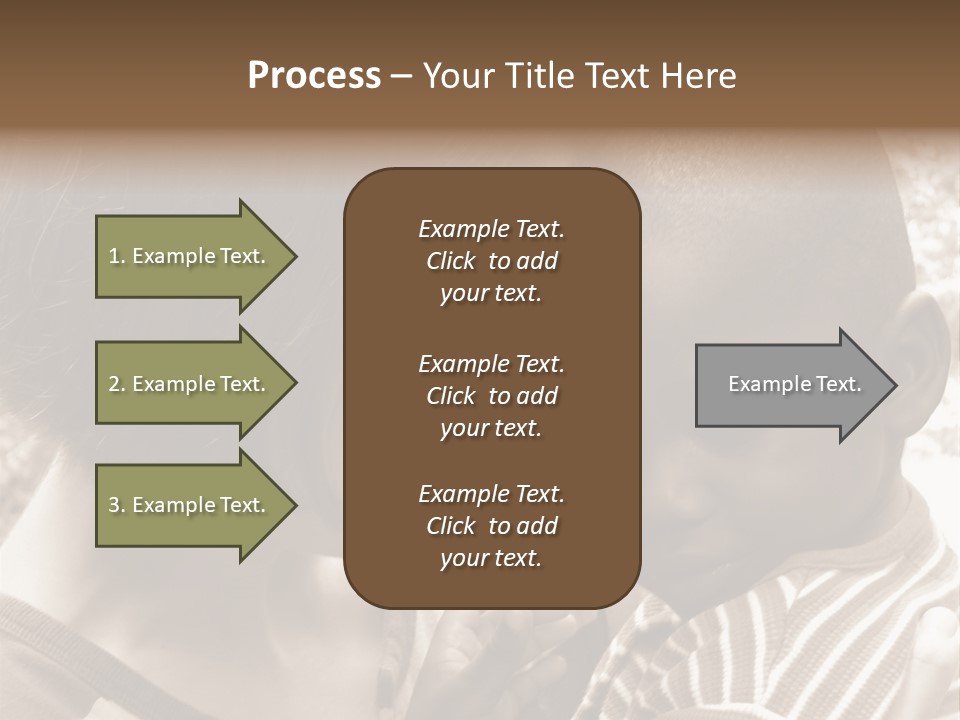 African American Baby Boy With Young Caucasian Woman. Sepia Tone Image. PowerPoint Template