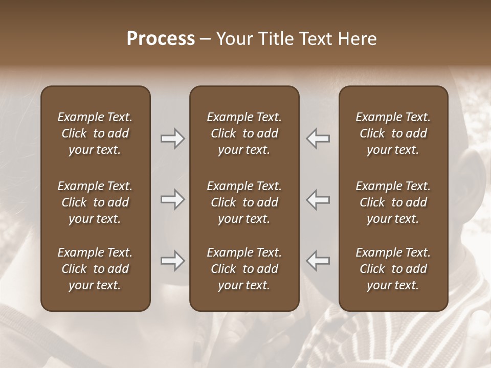 African American Baby Boy With Young Caucasian Woman. Sepia Tone Image. PowerPoint Template