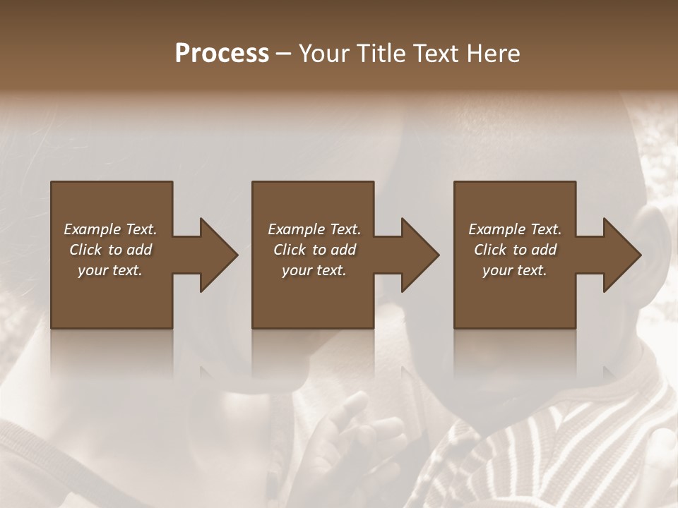 African American Baby Boy With Young Caucasian Woman. Sepia Tone Image. PowerPoint Template