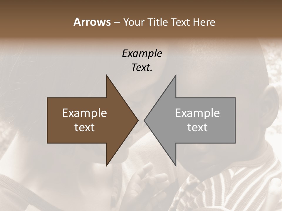 African American Baby Boy With Young Caucasian Woman. Sepia Tone Image. PowerPoint Template