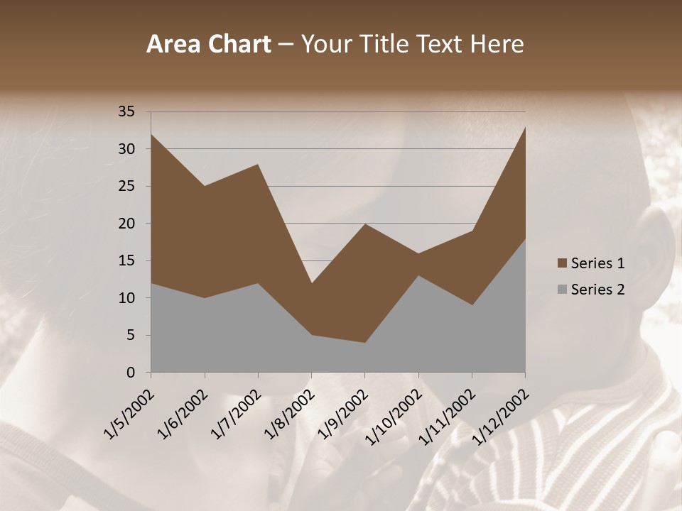 African American Baby Boy With Young Caucasian Woman. Sepia Tone Image. PowerPoint Template
