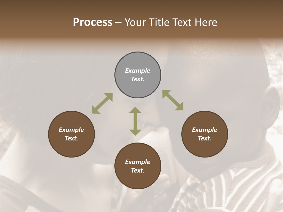 African American Baby Boy With Young Caucasian Woman. Sepia Tone Image. PowerPoint Template