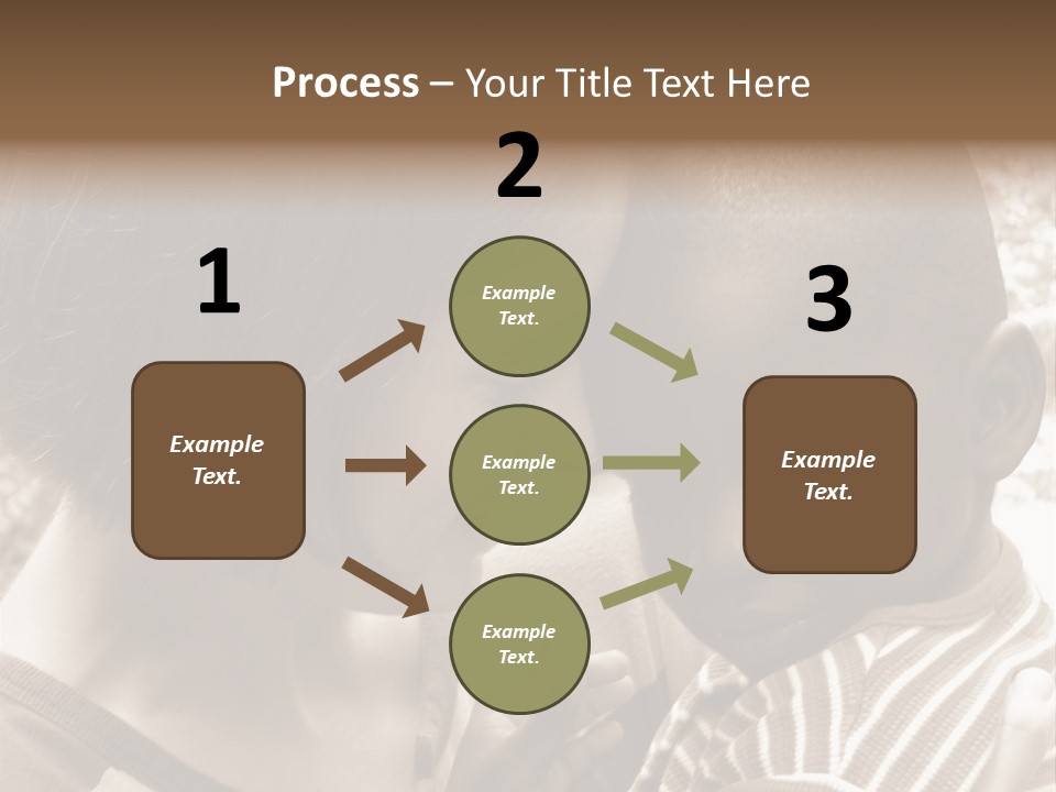 African American Baby Boy With Young Caucasian Woman. Sepia Tone Image. PowerPoint Template