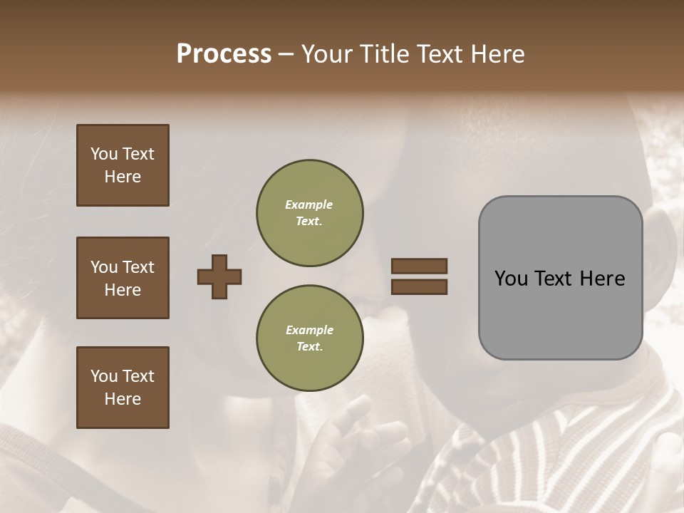 African American Baby Boy With Young Caucasian Woman. Sepia Tone Image. PowerPoint Template