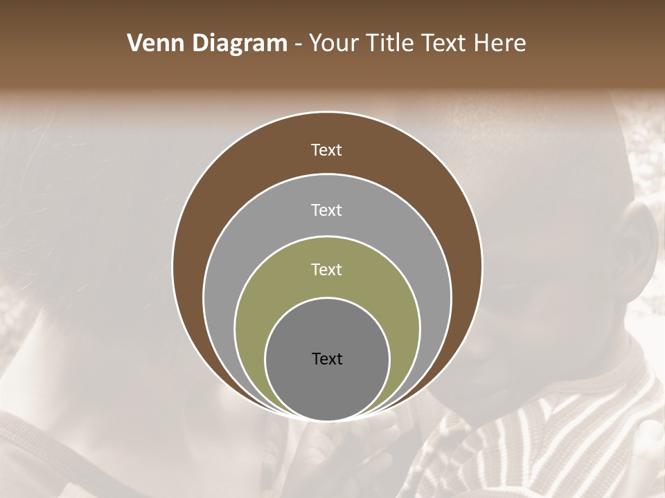 African American Baby Boy With Young Caucasian Woman. Sepia Tone Image. PowerPoint Template