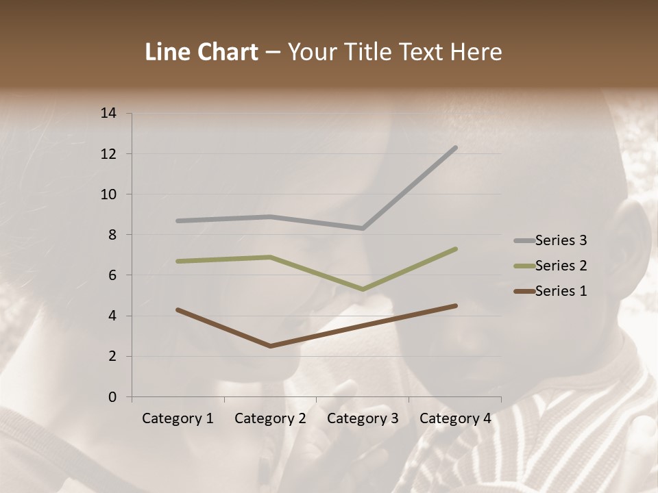 African American Baby Boy With Young Caucasian Woman. Sepia Tone Image. PowerPoint Template