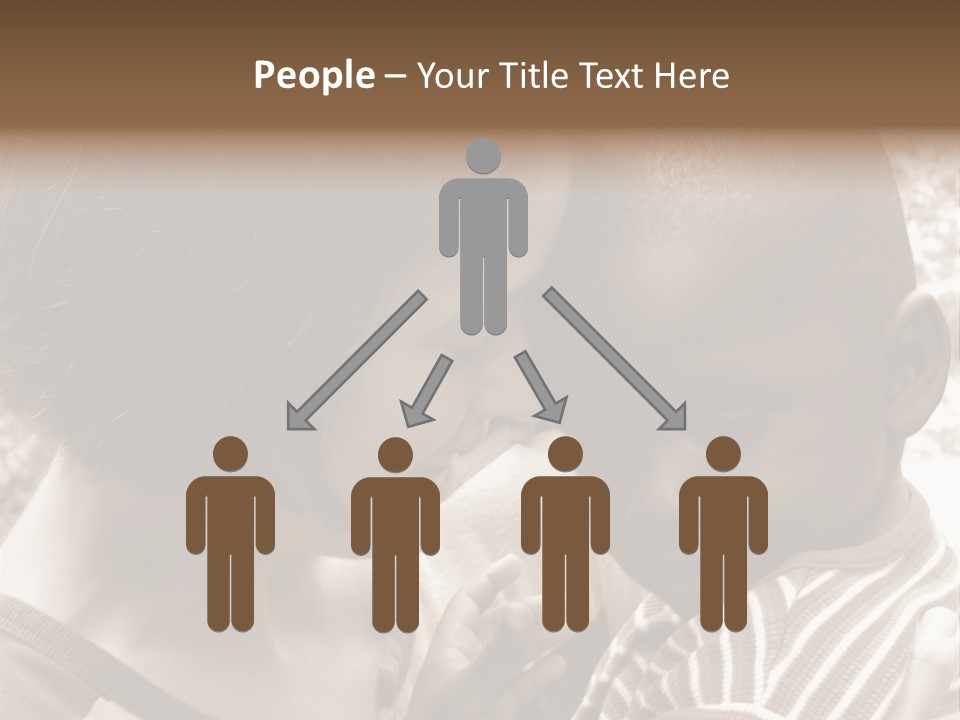 African American Baby Boy With Young Caucasian Woman. Sepia Tone Image. PowerPoint Template