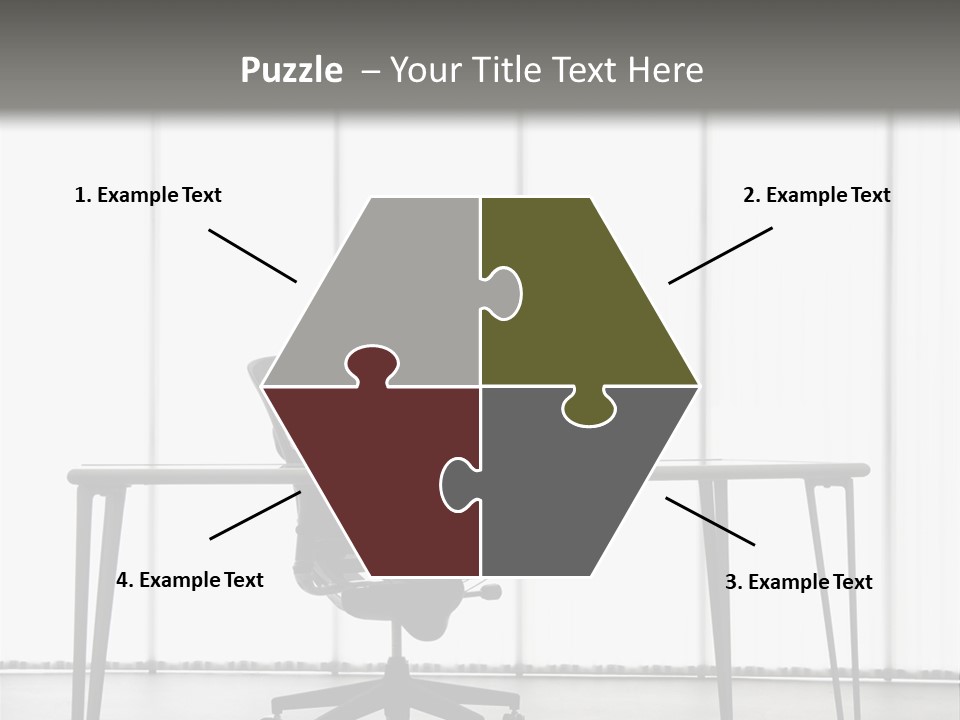 Still Life Shot Of Computer Monitor And Keyboard With Office Chair. PowerPoint Template