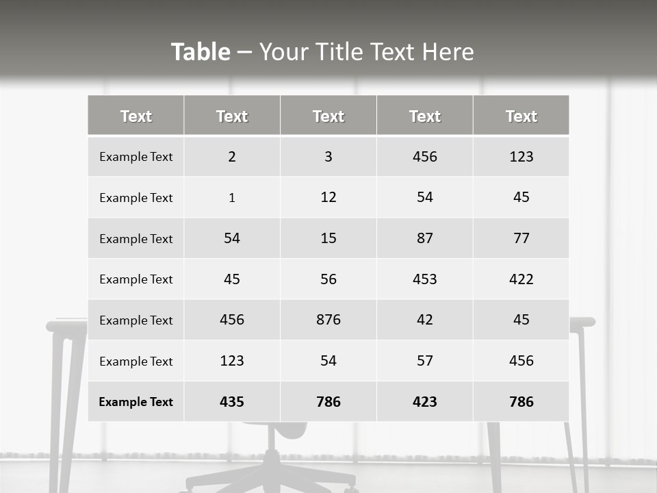 Still Life Shot Of Computer Monitor And Keyboard With Office Chair. PowerPoint Template