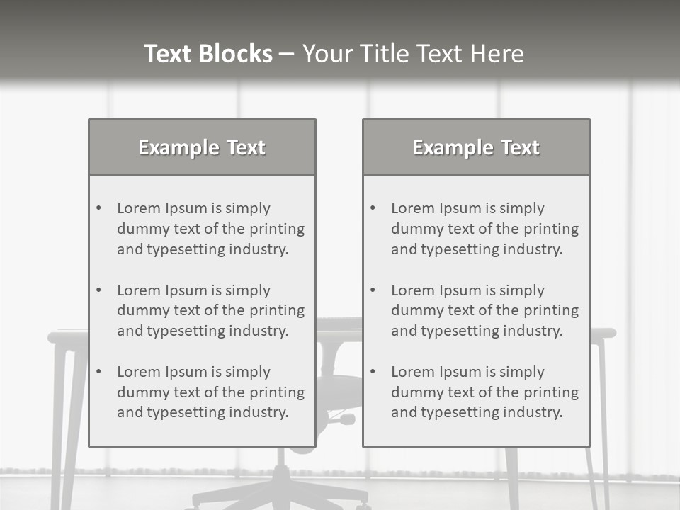 Still Life Shot Of Computer Monitor And Keyboard With Office Chair. PowerPoint Template