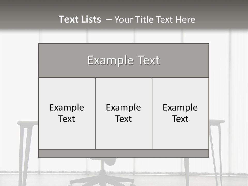 Still Life Shot Of Computer Monitor And Keyboard With Office Chair. PowerPoint Template