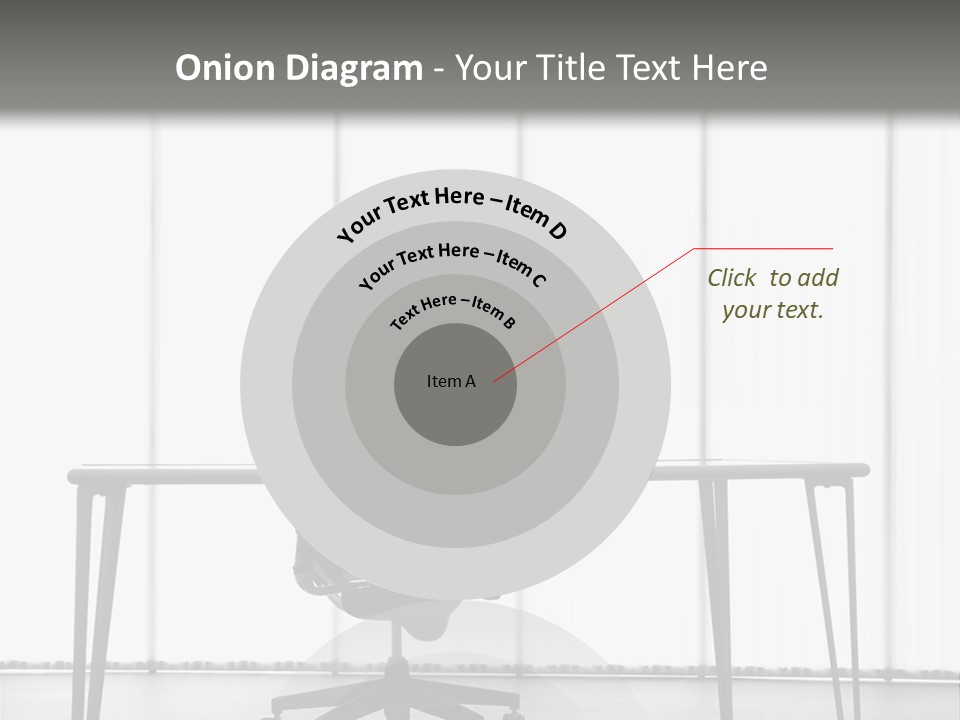 Still Life Shot Of Computer Monitor And Keyboard With Office Chair. PowerPoint Template