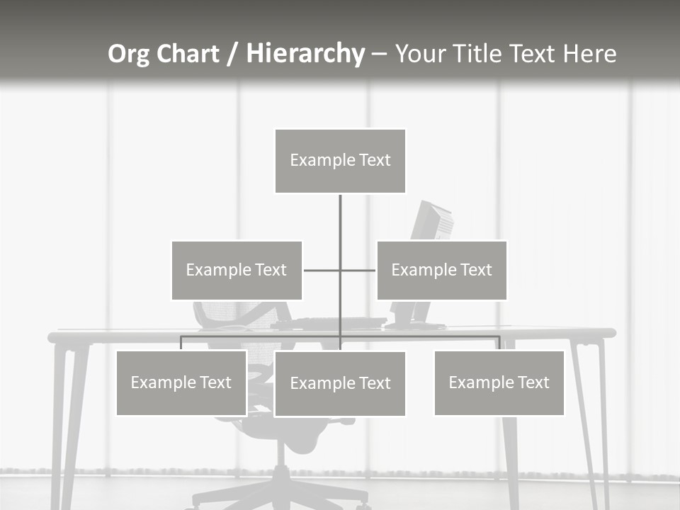 Still Life Shot Of Computer Monitor And Keyboard With Office Chair. PowerPoint Template
