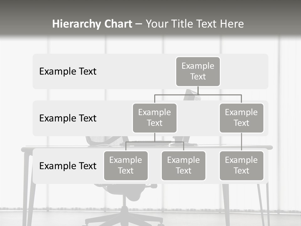 Still Life Shot Of Computer Monitor And Keyboard With Office Chair. PowerPoint Template