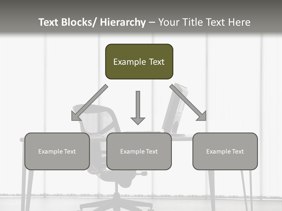 Still Life Shot Of Computer Monitor And Keyboard With Office Chair. PowerPoint Template