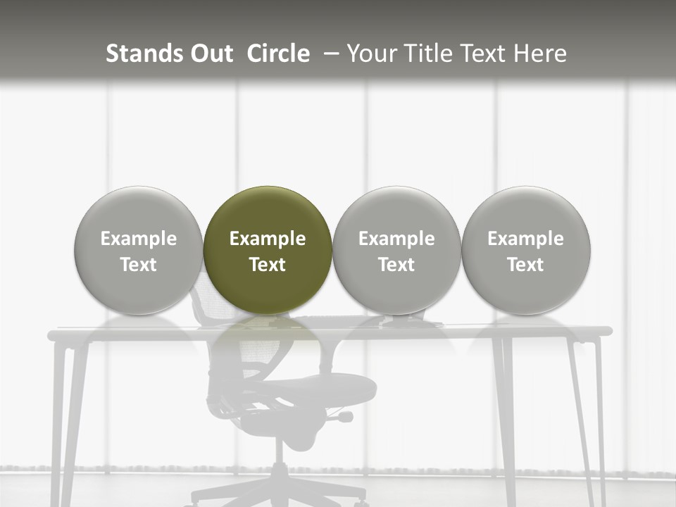 Still Life Shot Of Computer Monitor And Keyboard With Office Chair. PowerPoint Template