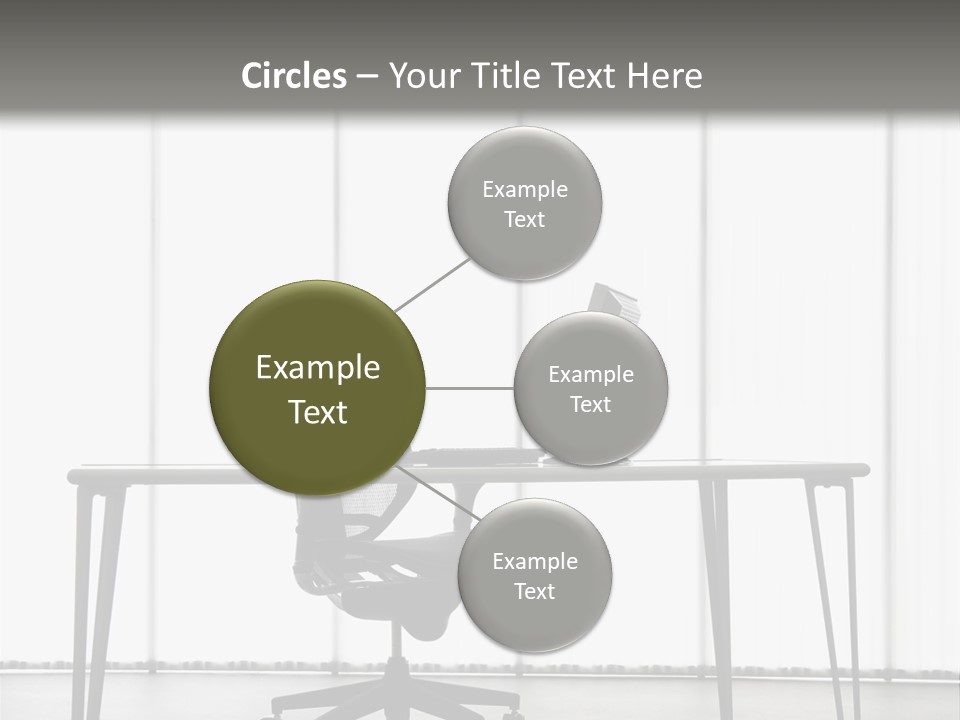 Still Life Shot Of Computer Monitor And Keyboard With Office Chair. PowerPoint Template