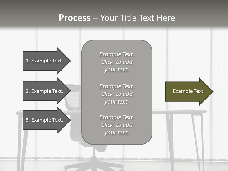 Still Life Shot Of Computer Monitor And Keyboard With Office Chair. PowerPoint Template