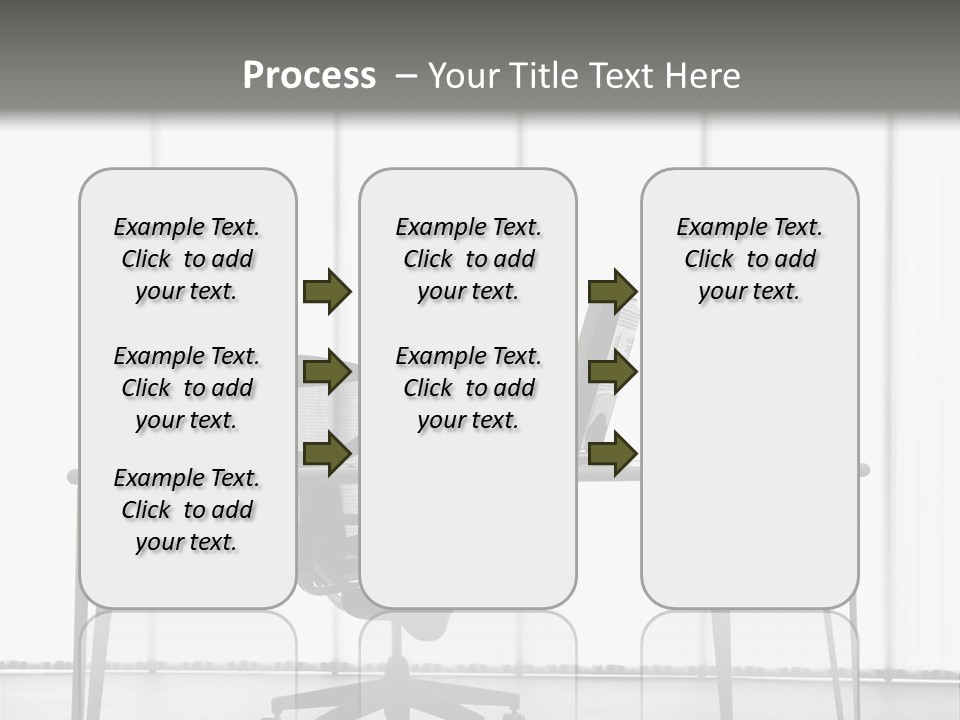 Still Life Shot Of Computer Monitor And Keyboard With Office Chair. PowerPoint Template