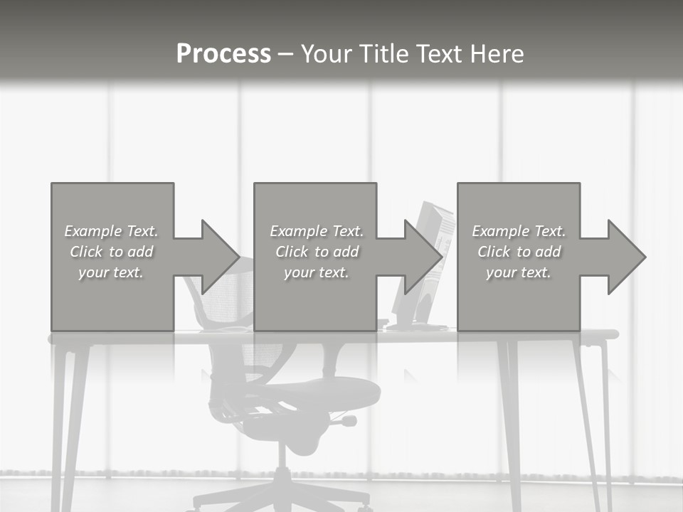 Still Life Shot Of Computer Monitor And Keyboard With Office Chair. PowerPoint Template